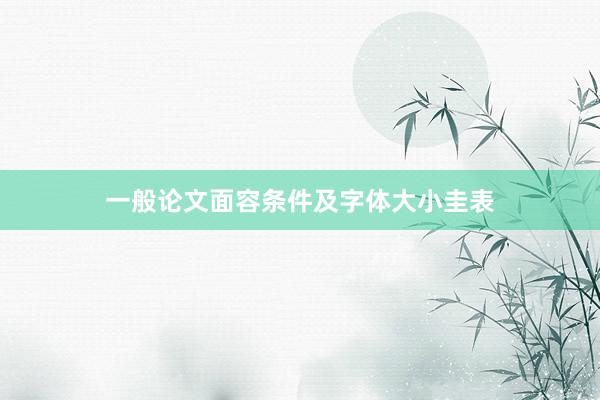一般论文面容条件及字体大小圭表